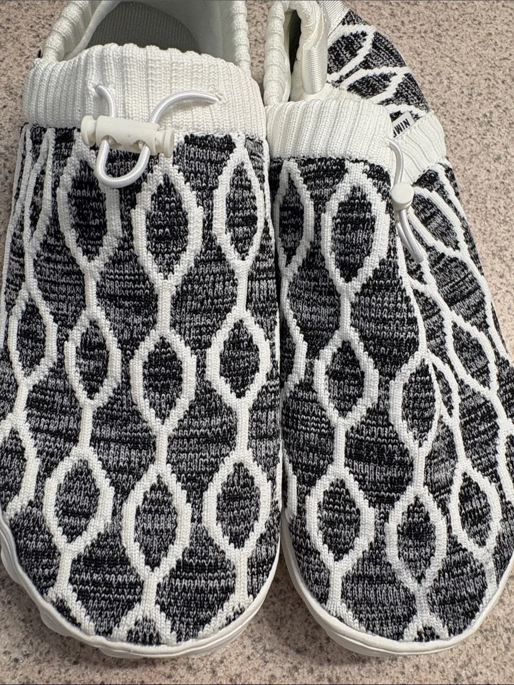 Women’s Black & White Slip-On Cloud Walk Athletic Sneakers